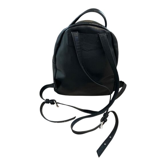 Simply Vera Vera Wang Black Faux Leather Mini Backpack – Textured Trim – Modern - Picture 3 of 11